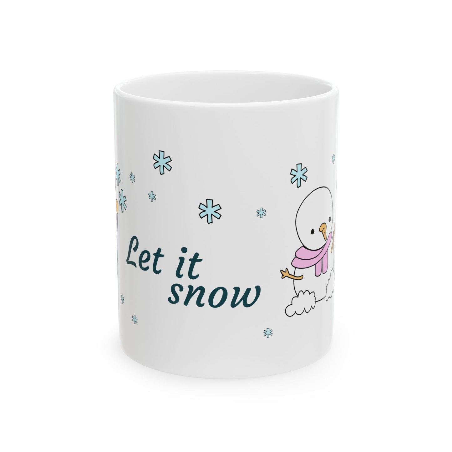 Let It Snow Winter Mug – Cute Penguin & Snowman Christmas Gift