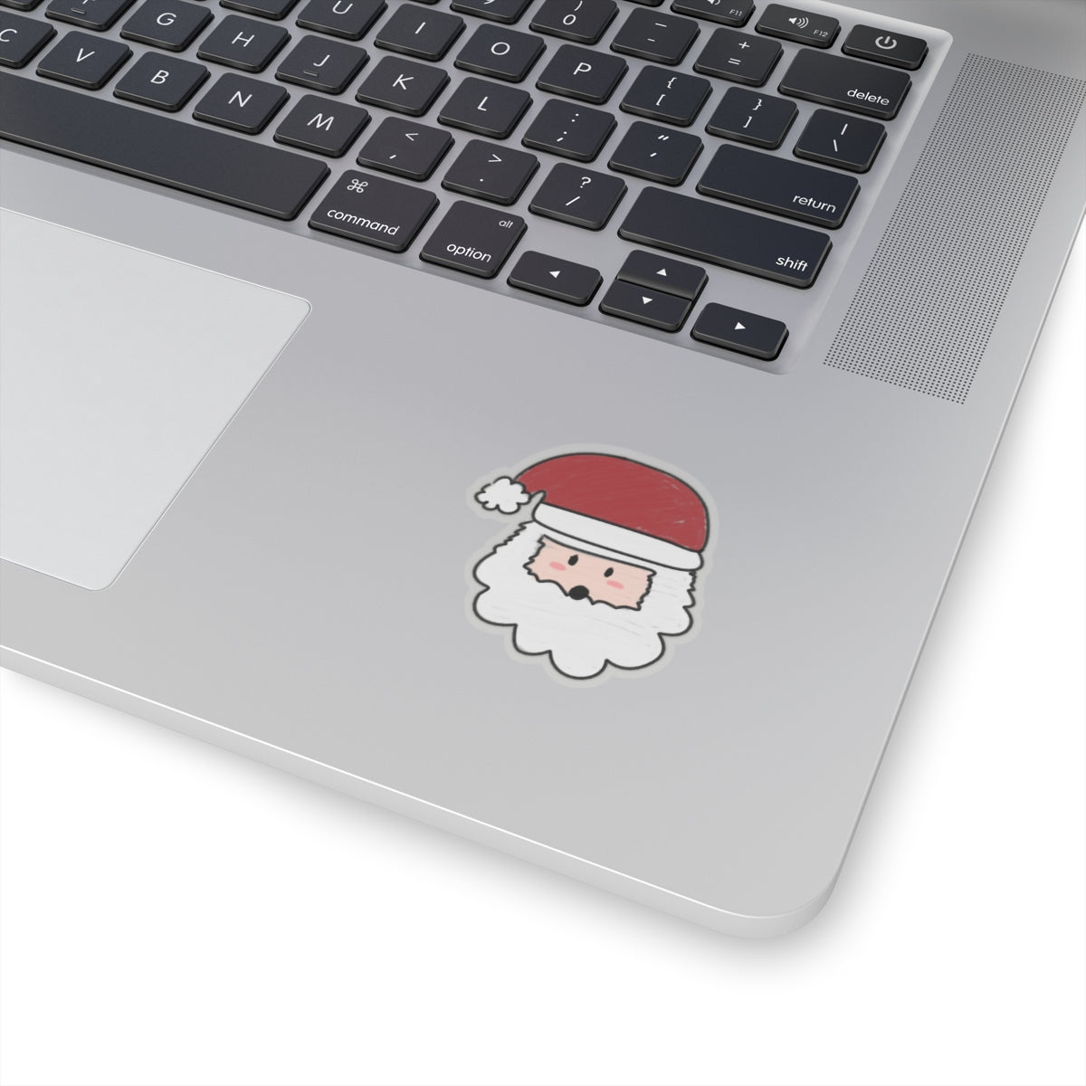Cute Santa Face Kiss-Cut Stickers - 2"x2" Christmas Holiday Stickers - Transparent & White Background Options