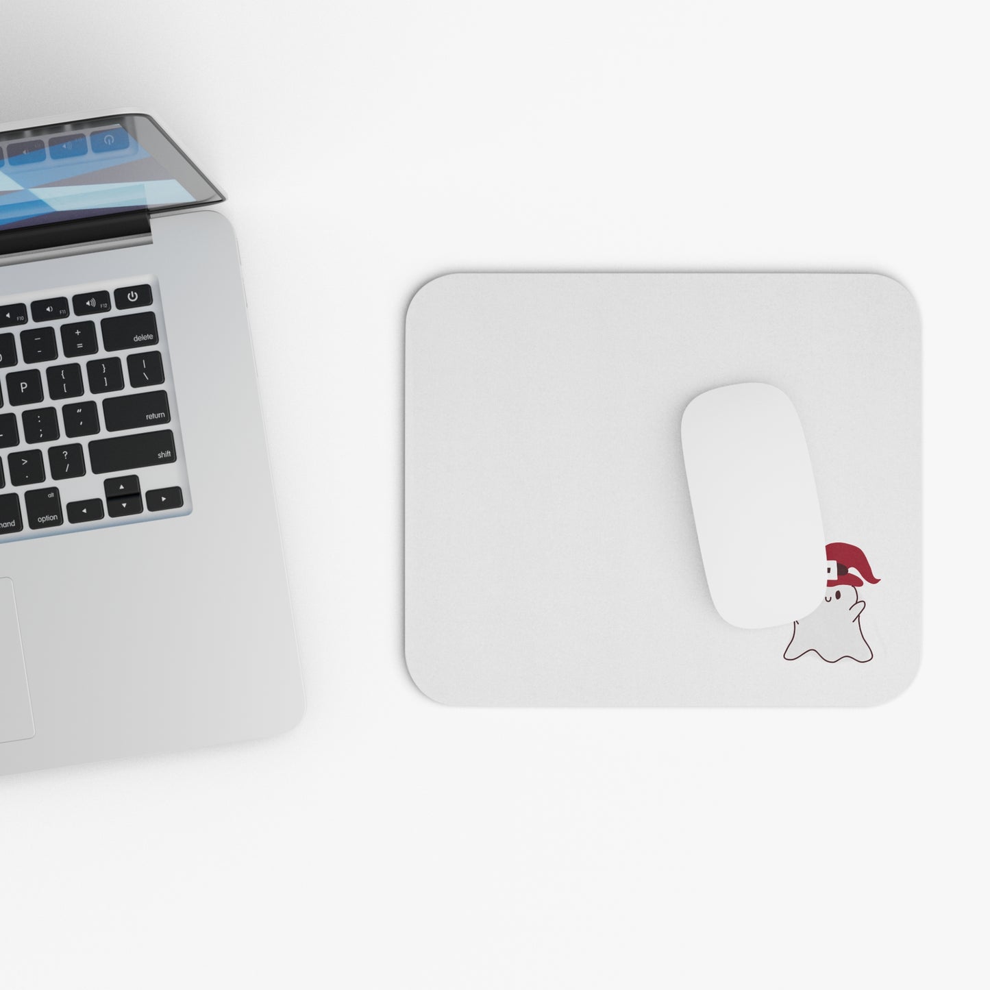 Ghost Mouse Pad, Halloween Desk Decor, Spooky Office Accessory, Cute Rectangle Mouse Mat, Ghostly Gift Idea, Holiday Design