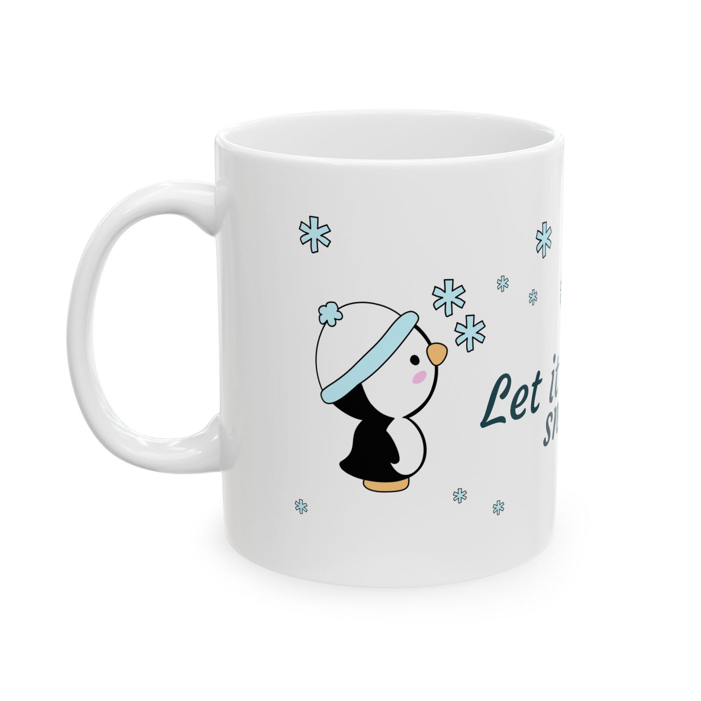 Let It Snow Winter Mug – Cute Penguin & Snowman Christmas Gift