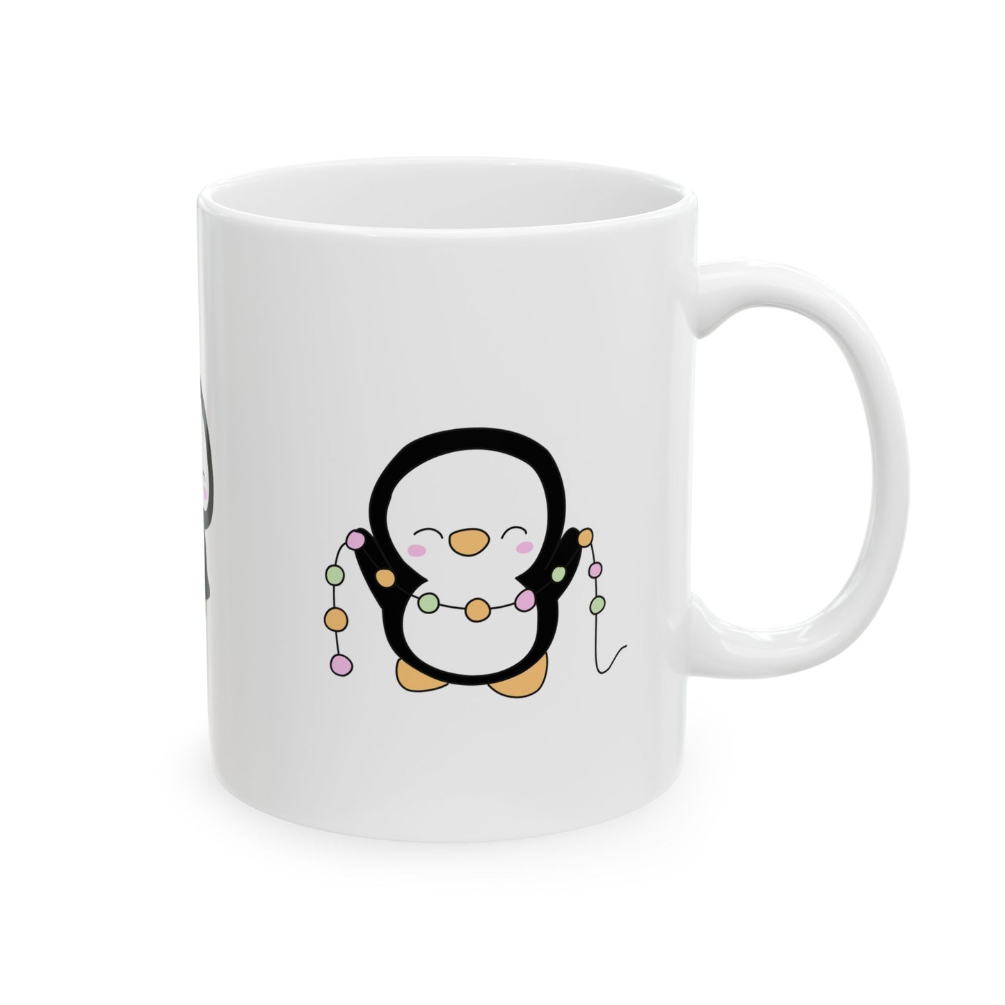 Holiday Cheer Mug – Cute Penguin with Gift (11oz Christmas Coffee Mug)