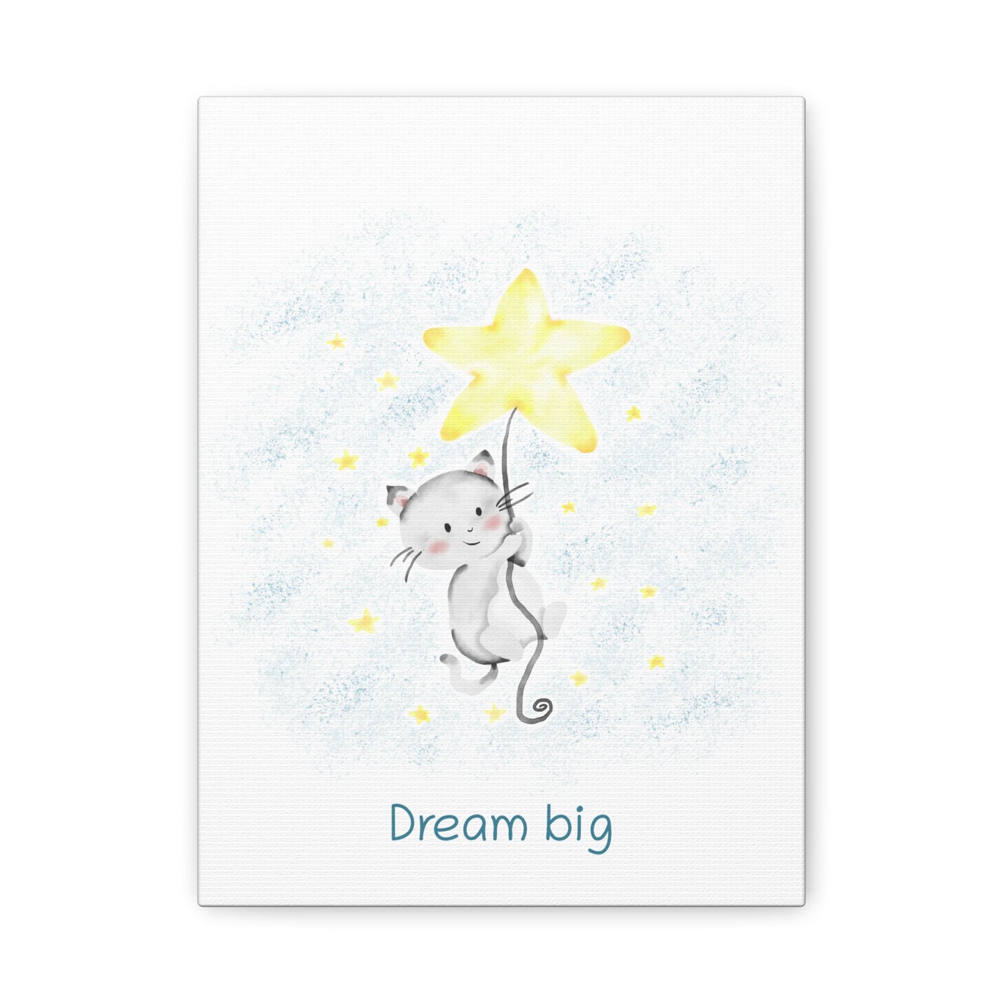 Dream Big Cat Nursery Wall Art Print - Watercolor Animal Decor for Kids Room & Baby Nursery