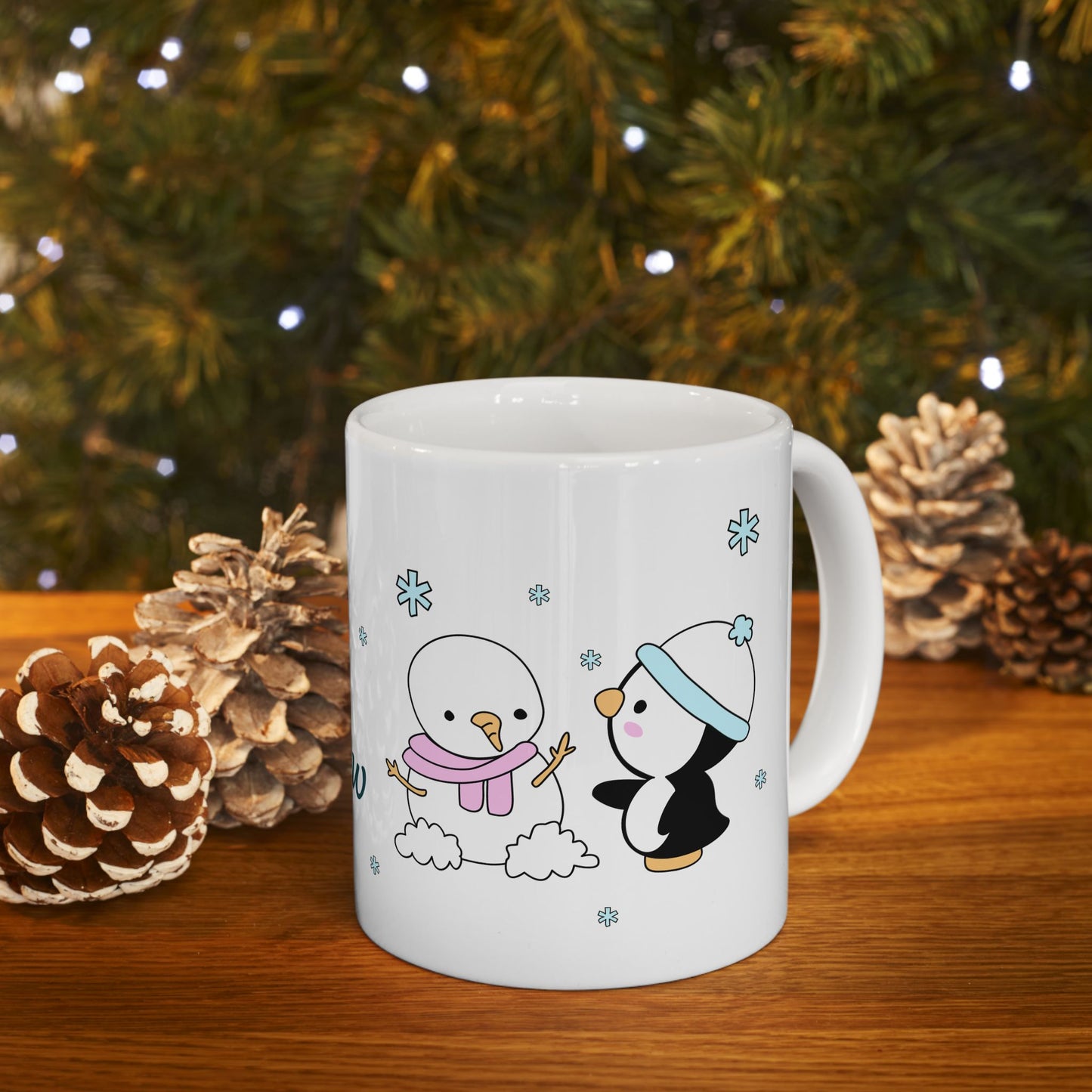 Let It Snow Winter Mug – Cute Penguin & Snowman Christmas Gift