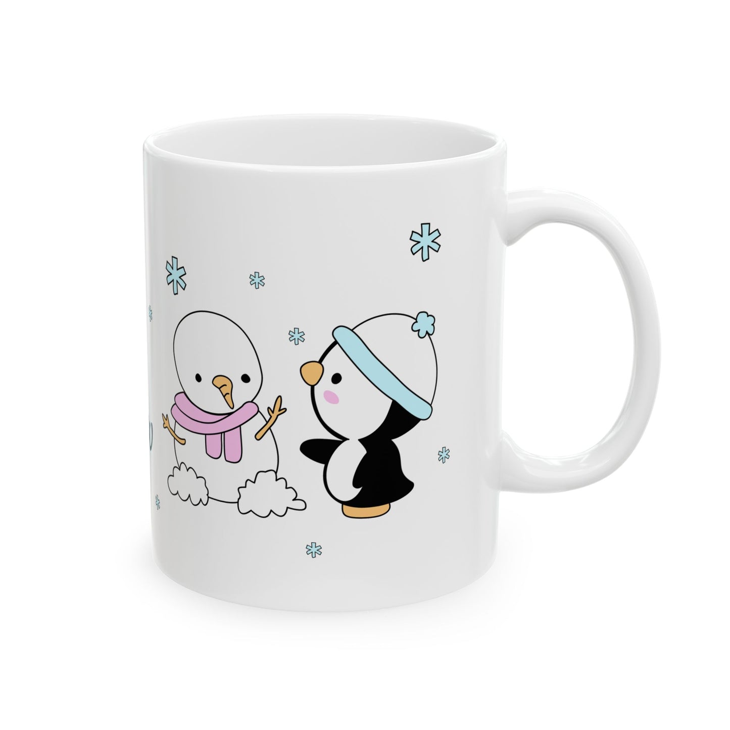 Let It Snow Winter Mug – Cute Penguin & Snowman Christmas Gift