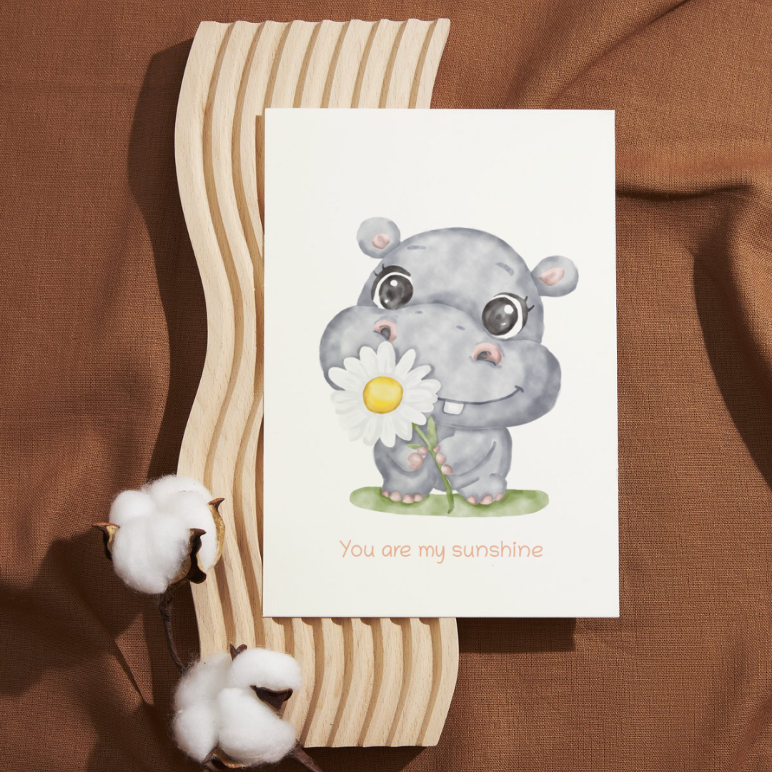 Happy Little Hippo You Are My Sunshine - Prints