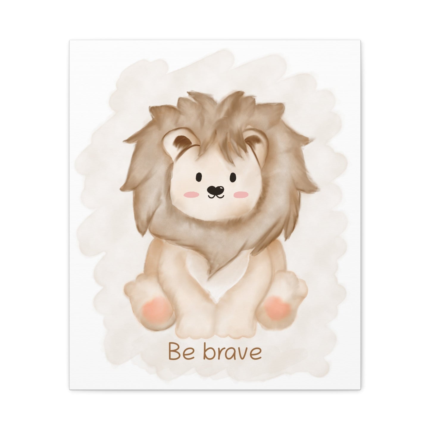 Be brave lion watercolor nursery wall art safari king theme for kids room courage building decor