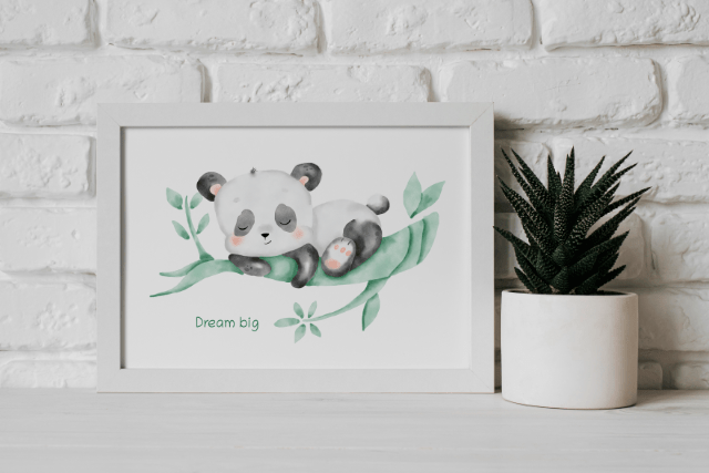 Sleeping panda Dream big - Prints - Colorina