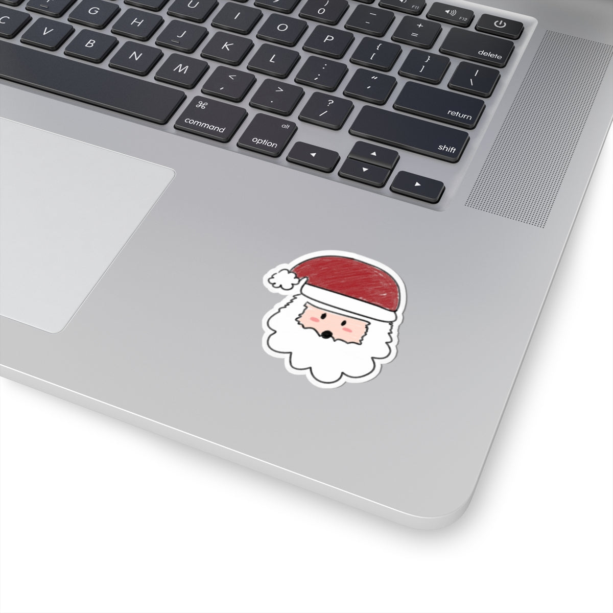 Cute Santa Face Kiss-Cut Stickers - 2"x2" Christmas Holiday Stickers - Transparent & White Background Options