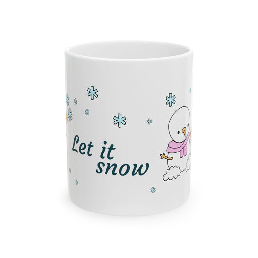 Let It Snow Winter Mug – Cute Penguin & Snowman Christmas Gift