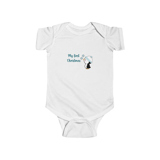 "My First Christmas" Baby Onesie - Cute Penguin Holiday Bodysuit for Newborn & Infant