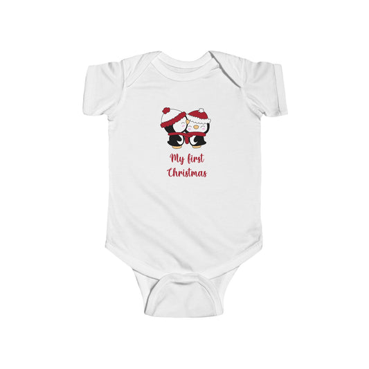 "My First Christmas" Baby Onesie - Cute Penguin Holiday Bodysuit for Newborn & Infant