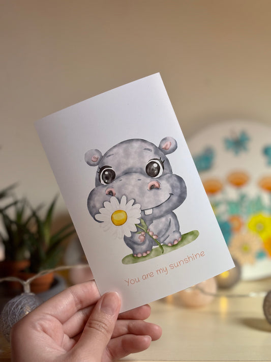 Happy Little Hippo You Are My Sunshine - Prints