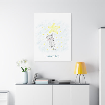 Cat Dream Big - Nursery Wall Art - Colorina