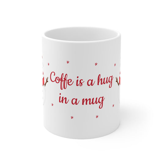 Coffe is a hug in a mug - Cozy Christmas Mug - Colorina