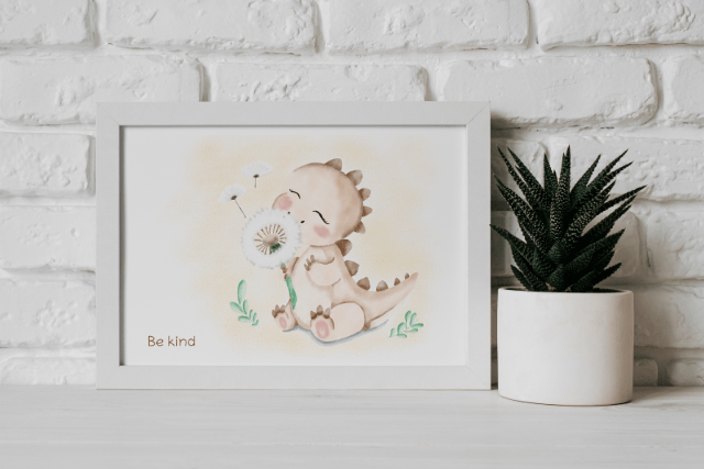 Dino Be kind - Prints - Colorina