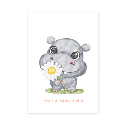 Happy Little Hippo You Are My Sunshine - Prints - Colorina