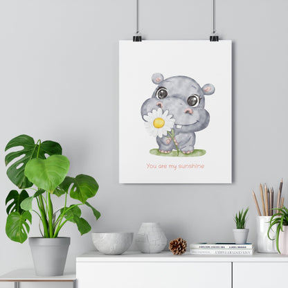 Happy Little Hippo You Are My Sunshine - Prints - Colorina